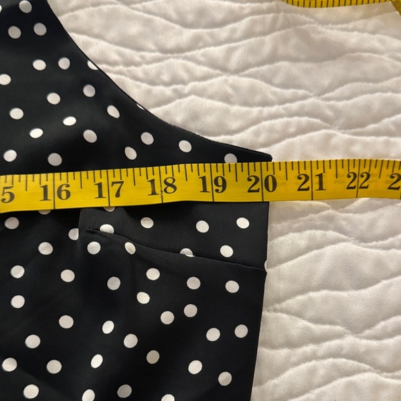 Elegant Black and White Polka Dot Midi Dress - Picture 8 of 9